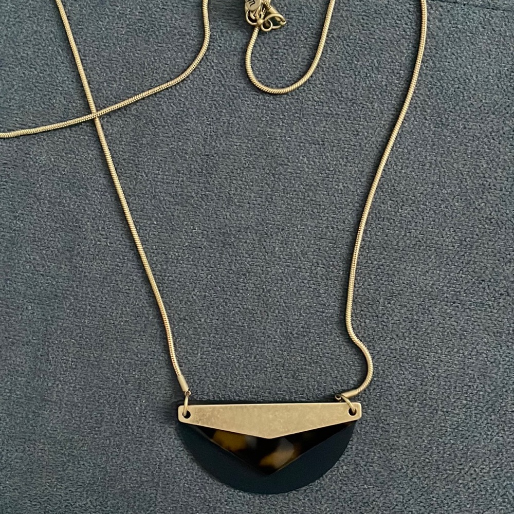 Madewell tortoise and gold long necklace